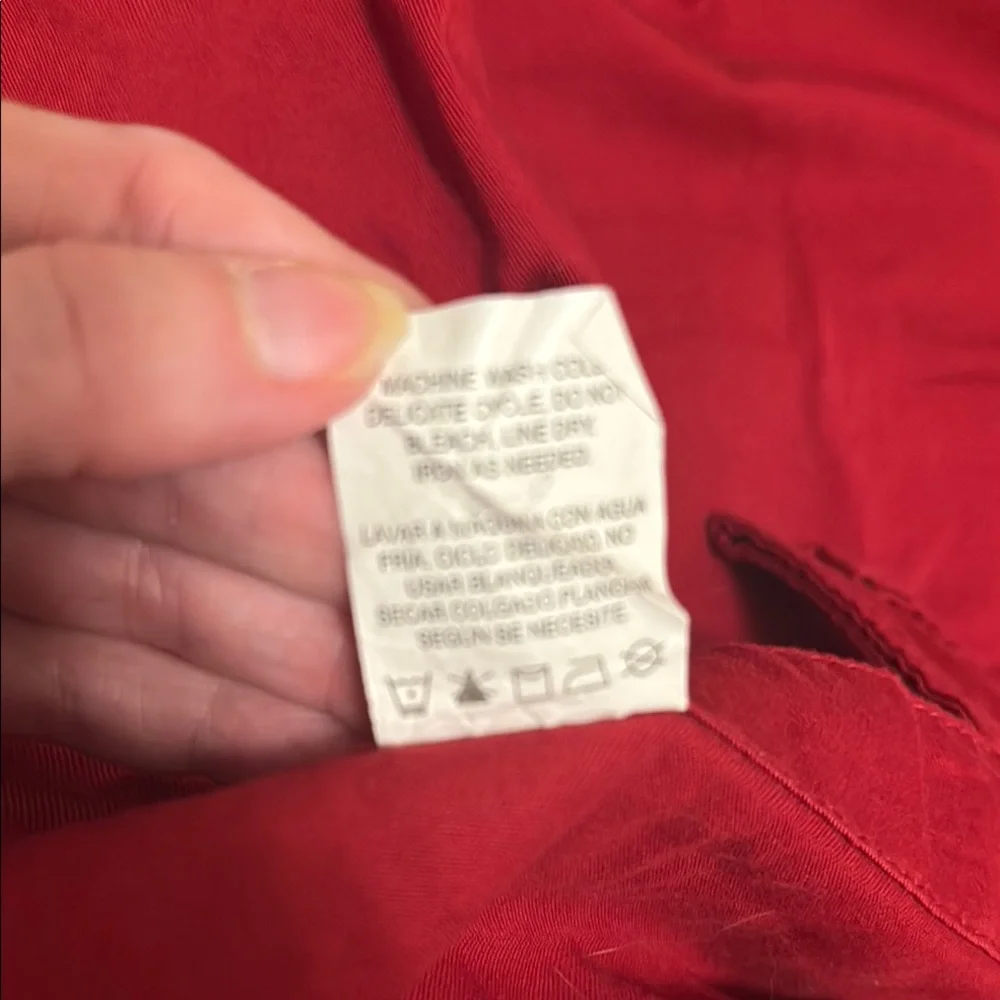 Mainstays Red Cotton Fabric Long Drape Panels 2  with 6 Hang Loops